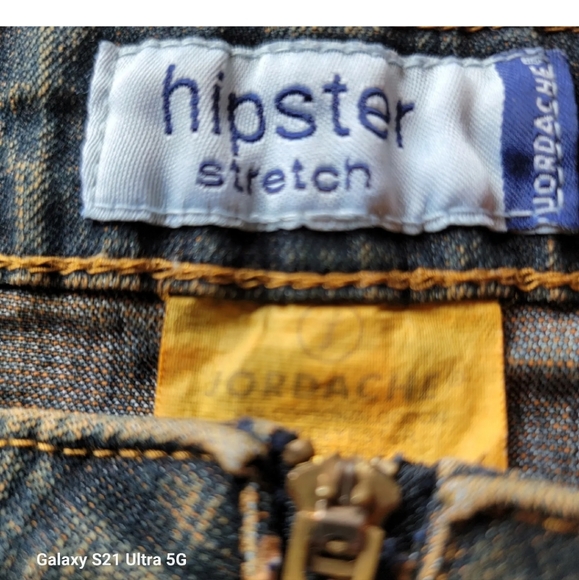 Jordache Hipster Stretch Jeans Vintage Front Zip Only No Buttons Blue Size 13/14 - Picture 5 of 8